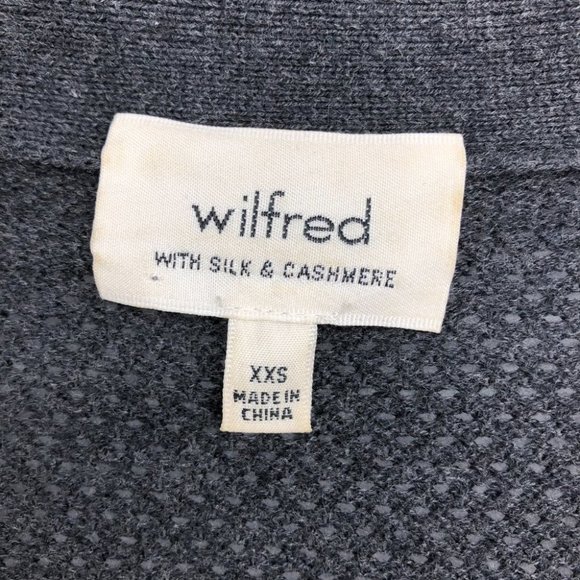 Aritzia Wilfred Grey Knit Copernic Silk Cashmere Open Cardigan size XXS - Picture 6 of 16